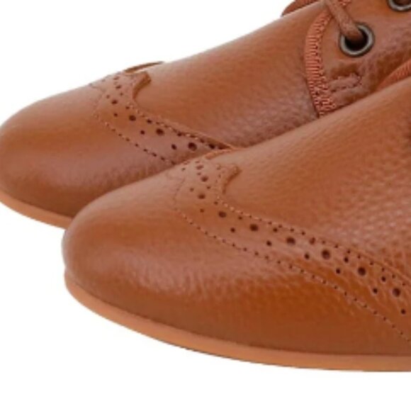 PERROQUET SHOES Boys Wingtip Oxford Leather laced shoes luggage New In Box Sz 27 - Picture 4 of 17